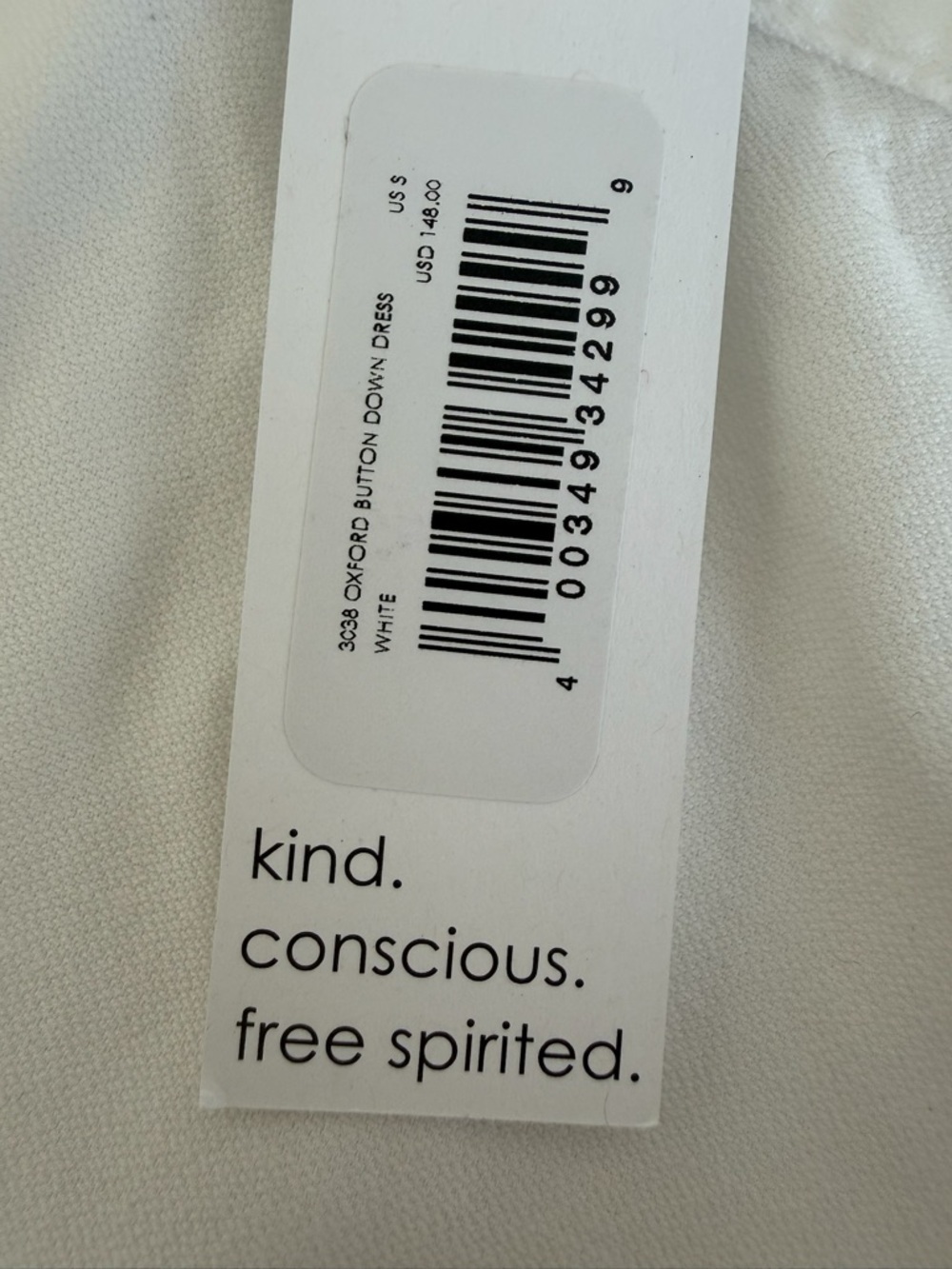 Unsubscribed White Oxford Shirt Dress S 100% Cotton Button Down Minimal NWT - Picture 3 of 16